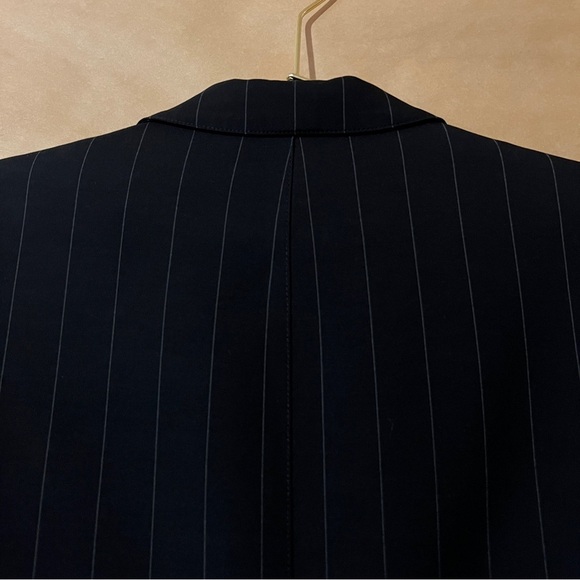 Smythe | 90's Blazer Oversized Black Pinstripe Jacket Single Button Size M - Picture 8 of 10